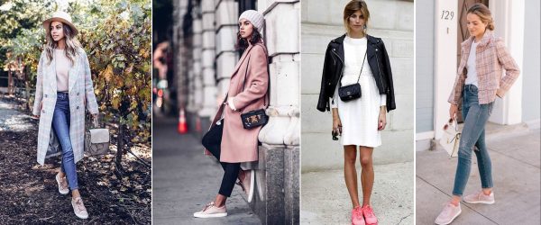 Một số kiểu phối áo khoác và giày hồng khác