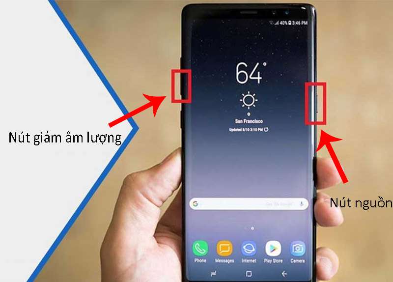 Cách chụp màn hình Samsung bằng tổ phím nguồn và âm lượng